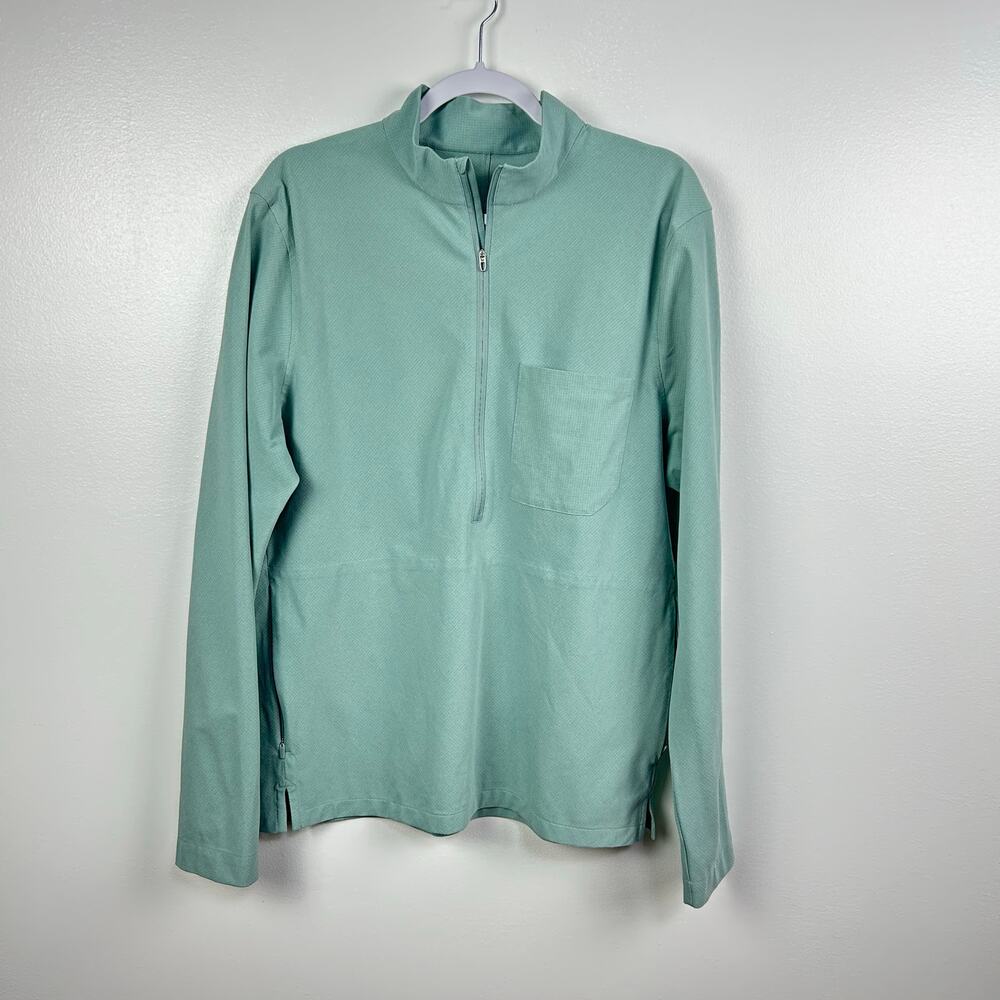 Lululemon WovenAir Half Zip Pullover Shirt Silver Blue Mens Size XL